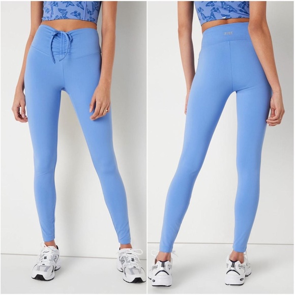 Pink Adjustable Waist Ruched V Leggings - Picture 2 of 11